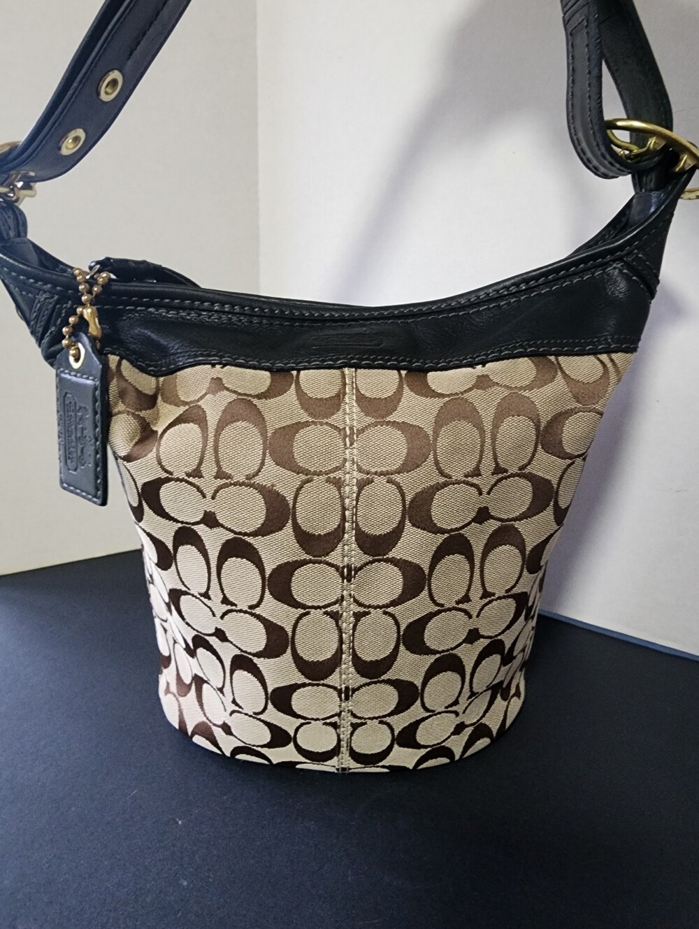 Coach Vintage Bleecker Signature Monogram Bucket Bag, EUC, 2007
